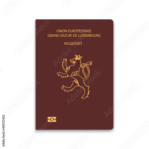 Passport of Luxembourg. Citizen ID template.