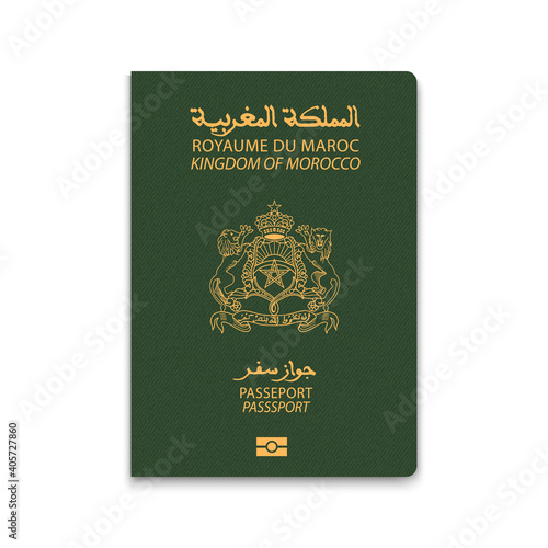 Passport of Morocco. Citizen ID template.