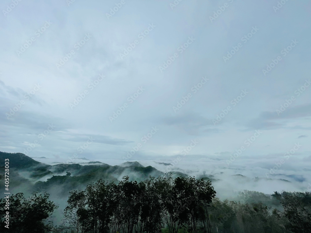 clouds over the mountains