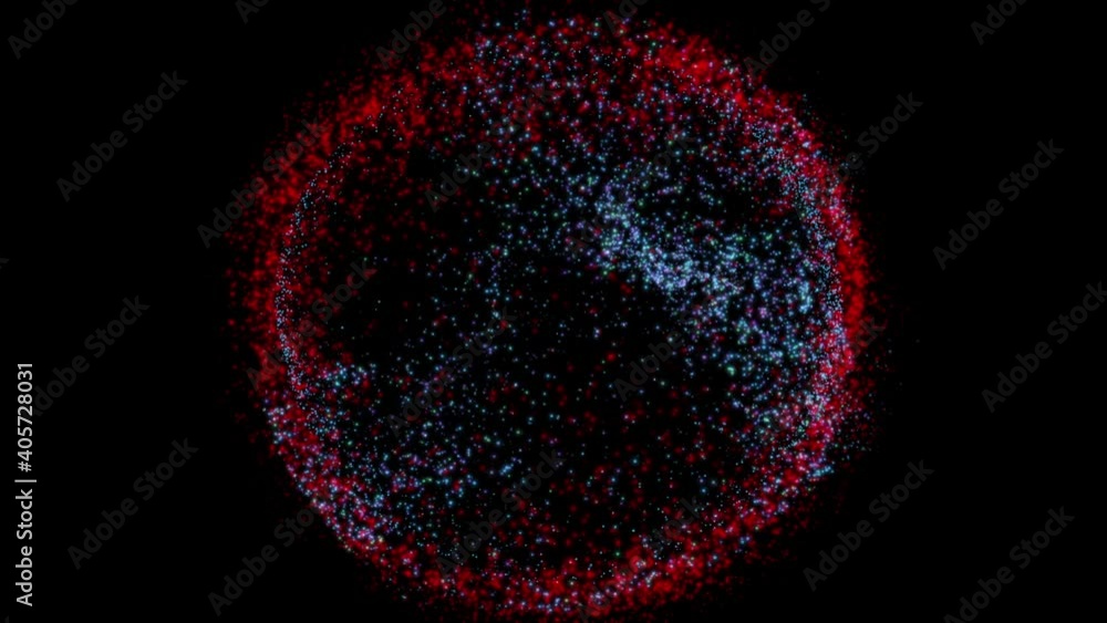 Red and blue particle globe shape background - computer motion graphic science and technology background concept Red and blue particle globe shape background - computer motion graphic science and technology background concept