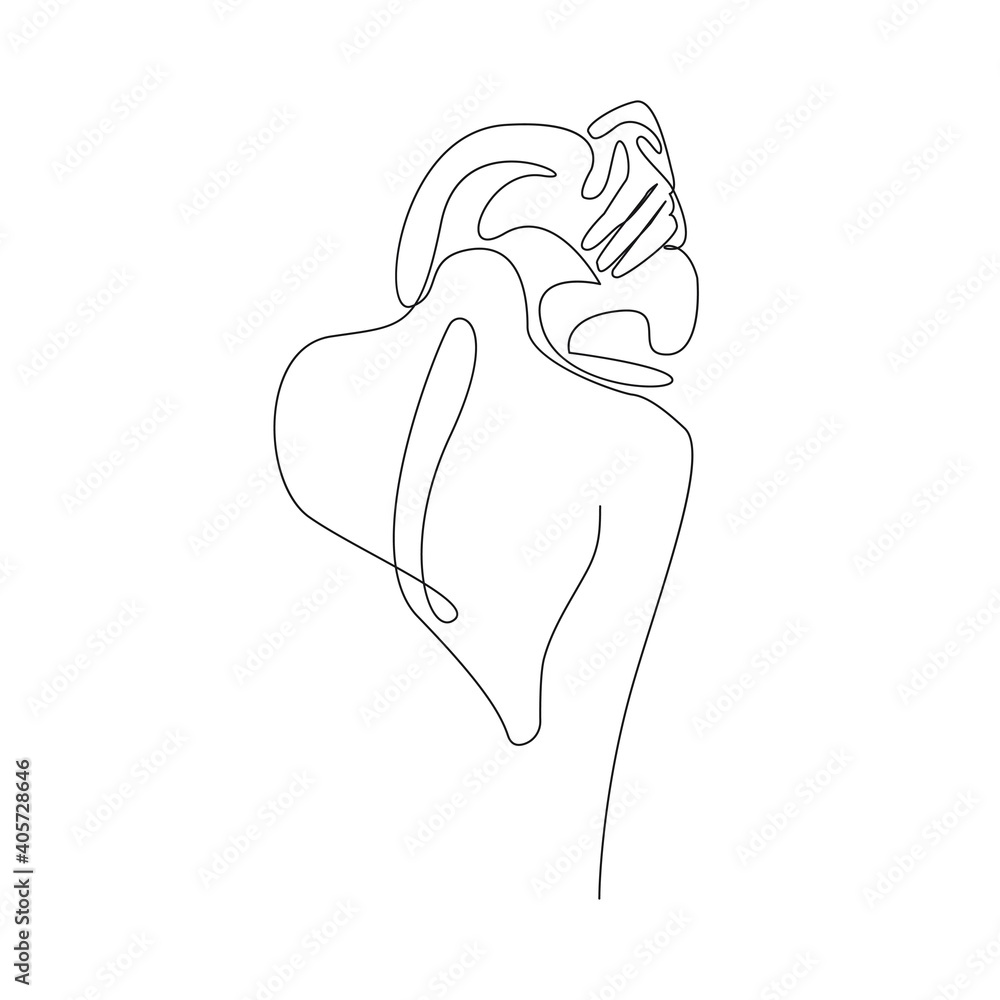 Continuous Line Drawing of Woman Naked Body, Fashion Minimalist Concept, Woman Beauty Drawing, Vector Illustration. Good for Prints, T-shirt, Banners, Slogan Design Modern Graphics Style Continuous Line Drawing of Woman Naked Body, Fashion Minimalist Concept, Woman Beauty Drawing, Vector Illustration. Good for Prints, T-shirt, Banners, Slogan Design Modern Graphics Style