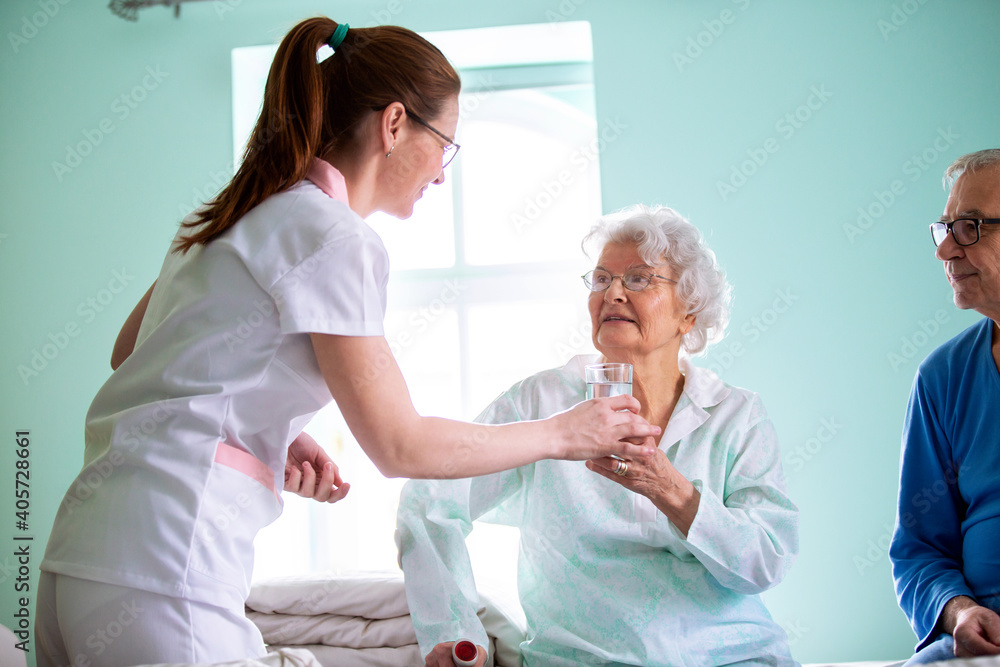 Nursing home concept, taking care of elder people, providing a broad range of long term services to elderly Nursing home concept, taking care of elder people, providing a broad range of long term services to elderly