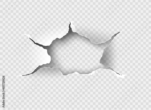 ragged Hole torn in ripped paper on background