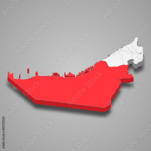 Abu Dhabi emirate location within United Arab Emirates 3d map