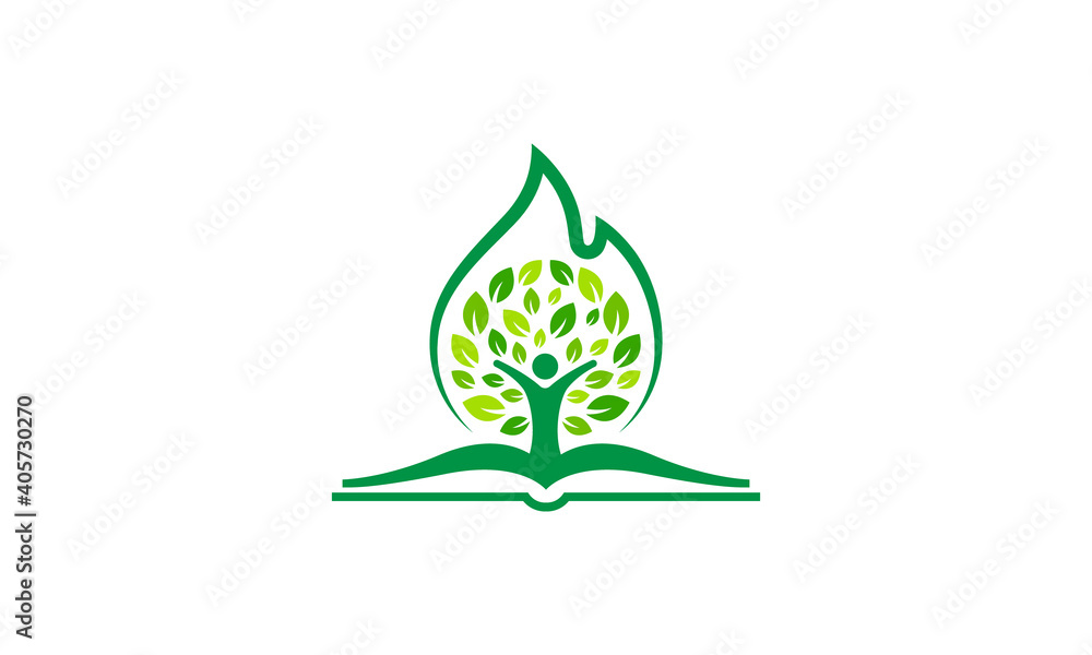 Creative Vector Illustration Logo Design. Student On Fire to Study and Growth Concept. Creative Vector Illustration Logo Design. Student On Fire to Study and Growth Concept.