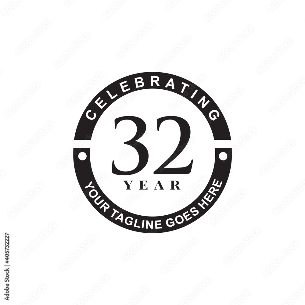 32nd year celebrating anniversary logo design 32nd year celebrating anniversary logo design