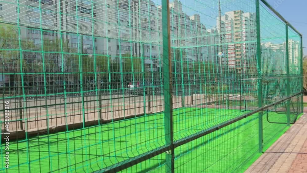 Fenced soccer field camera movement Fenced soccer field camera movement
