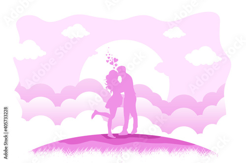 Happy valentine couple lover vector illustration © Edy
