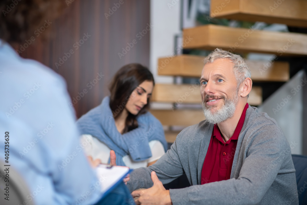 Man sharing his expectation suring the therapy session Man sharing his expectation suring the therapy session