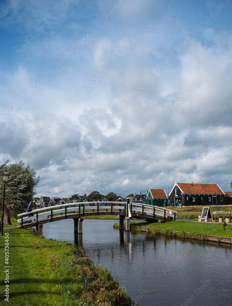 Bridge over canal in Zaase Schans, Netherlands