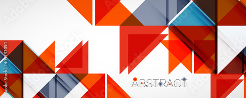 Geometric abstract background. Techno color triangle shapes. Vector illustration for covers, banners, flyers and posters and other designs