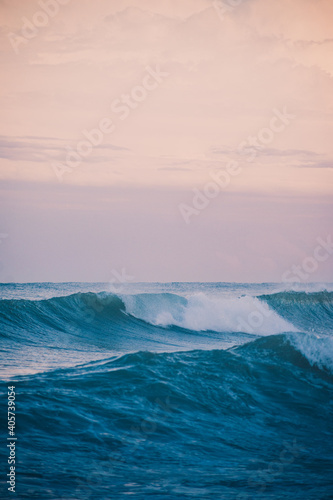 Big waves during sunset