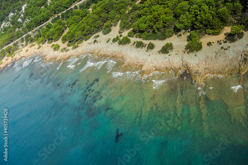 Aerial photography of the mediterranean coastline in Spain