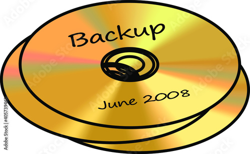 Three gold backup CD/DVD/RW backup discs.