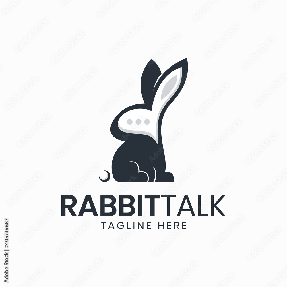 Fototapeta premium Rabbit bubble chat logo template