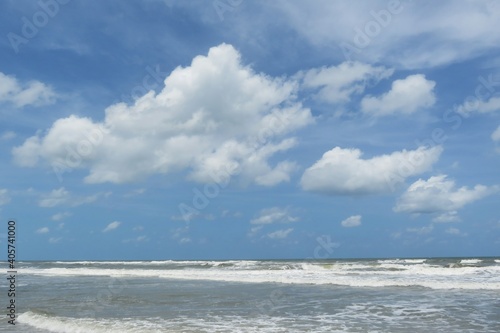 Beautiful ocean and sky background on Atlantic coast of North Florida