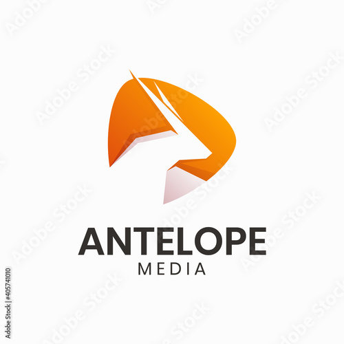 Antelope media play logo template
