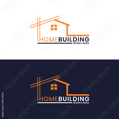 Minimalism home building architecture logo template