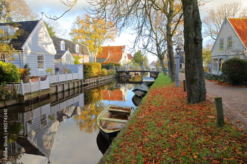 Photography Broek in Waterland, a small town with traditional old and painted wooden houses,