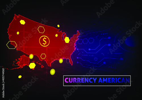 high technology currency american usa dollar using as abstract background business digital data technology concept