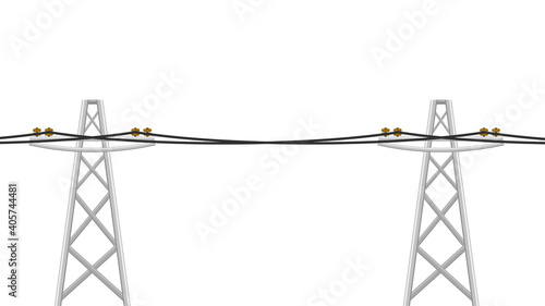 Electric pole vector. electric pole on white background. free space for text. copy space.