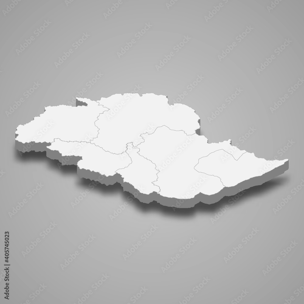 3d isometric map of Gilgit-Baltistan is a province of Pakistan