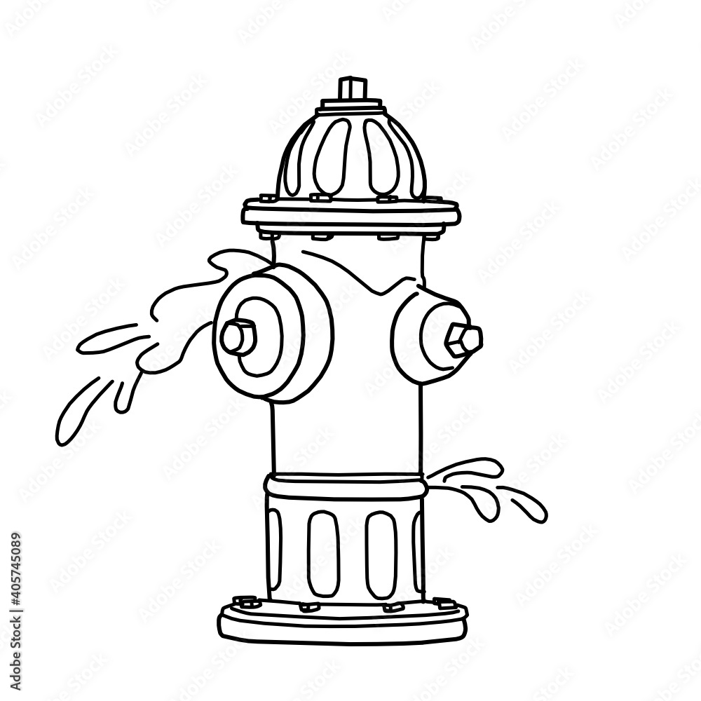 Broken Fire Hydrant Water Leaking Fail Whiteboard Animation SVG Image
