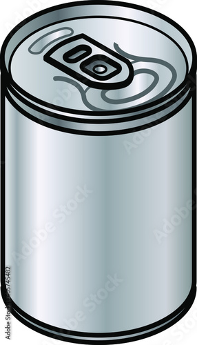 A small generic unlabelled straight-sided aluminium drink can - 200/237 mL - 7.0/8.3 fl oz - 6.8/8.0 US fl oz.