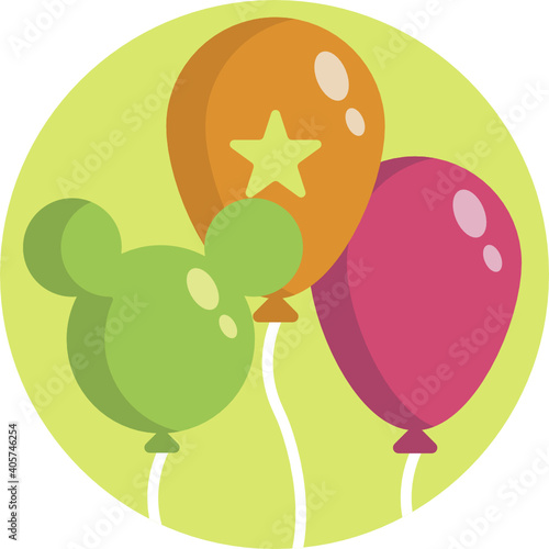 Cute baby colour icon. Balloon icon. 