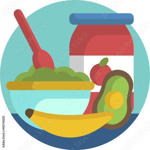 Cute baby colour icon