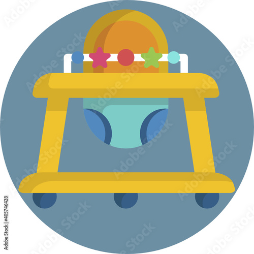 Cute baby colour icon