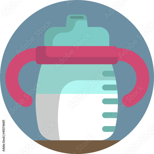 Cute baby colour icon