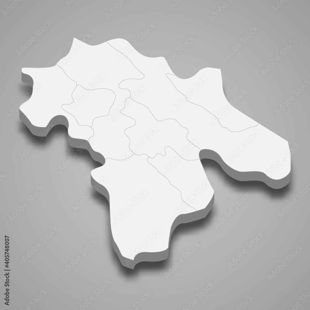3d isometric map of Kohgiluyeh and Boyer Ahmad is a province of Iran