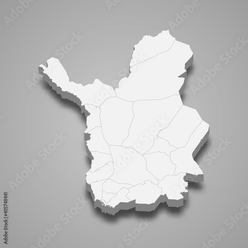 3d isometric map of Lapland is a region of Finland
