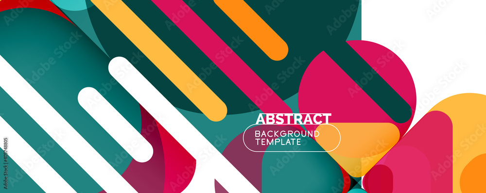 Modern geometric round shapes and dynamic lines, abstract background. Vector illustration for placards, brochures, posters and banners Modern geometric round shapes and dynamic lines, abstract background. Vector illustration for placards, brochures, posters and banners