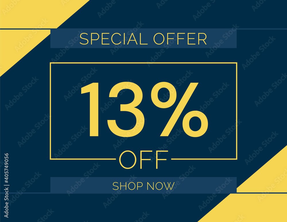 Sale special offer 13% off sign, 13 percent Discount sale minimal banner vector illustration Sale special offer 13% off sign, 13 percent Discount sale minimal banner vector illustration