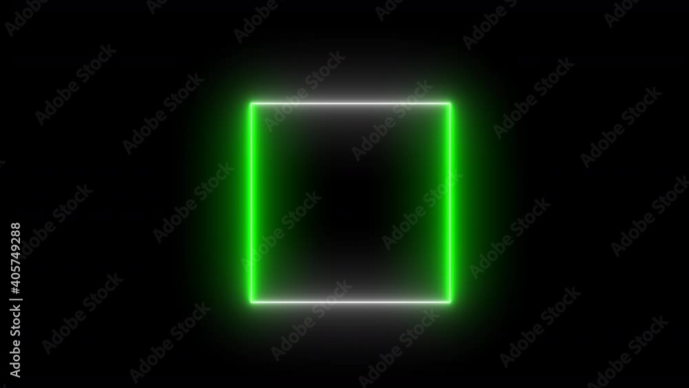Colorful of rectangle neon line blaze glowing flashing animation loop random on a black background. Colorful of rectangle neon line blaze glowing flashing animation loop random on a black background.