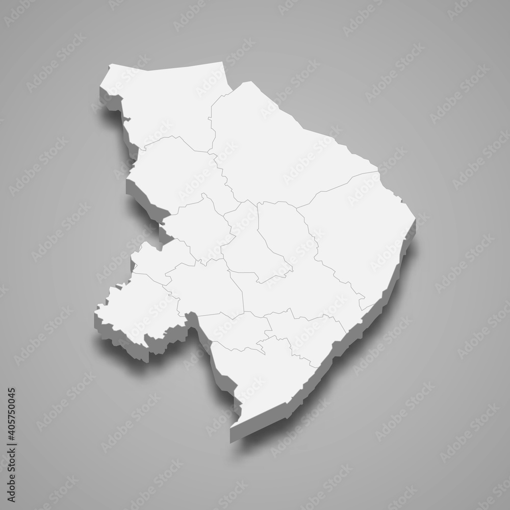 3d isometric map of North Karelia is a region of Finland 3d isometric map of North Karelia is a region of Finland