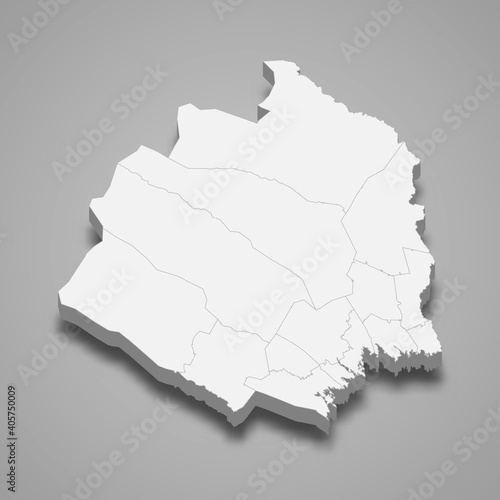 3d isometric map of Norrbotten is a county of Sweden, photo