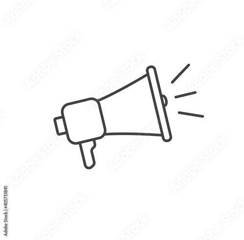 Megaphone icon isolated on white background. Flat stye design. Vector illustration.