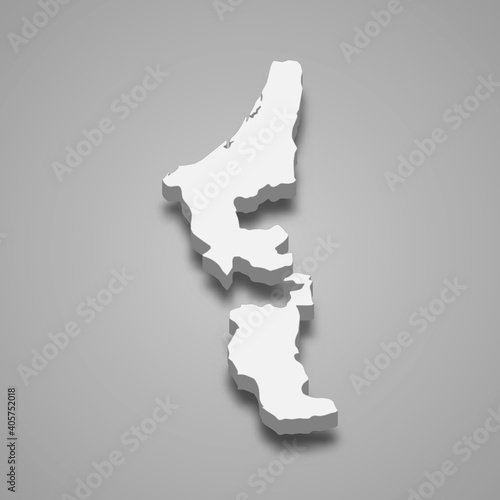 3d isometric map of Ras Al Khaimah is a Emirate of United Arab Emirates