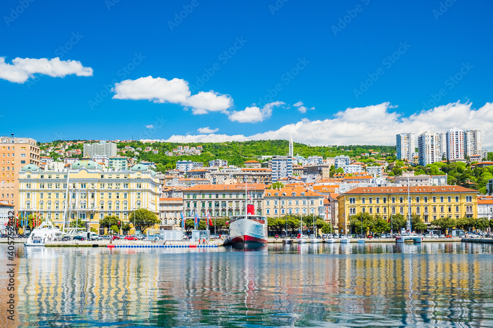 Waterfront view of the city of Rijeka, Croatia
