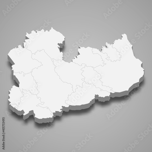3d isometric map of Southern Savonia is a region of Finland