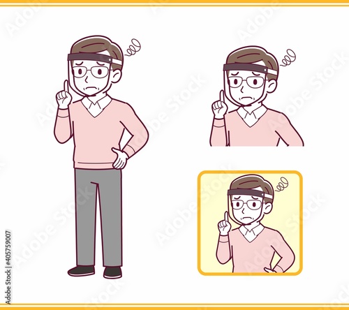 Elderly man in red sweater_B