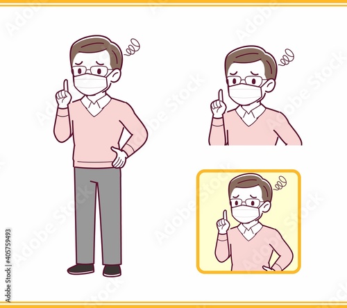 Elderly man in red sweater_B