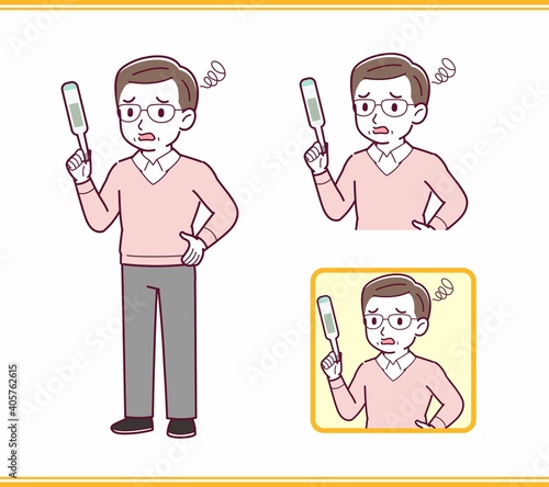 Elderly man in red sweater_B