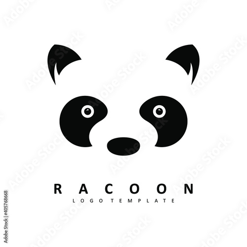 racoon panda black and white