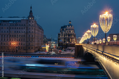 Winter view at Moskvoretsky Bridge photo