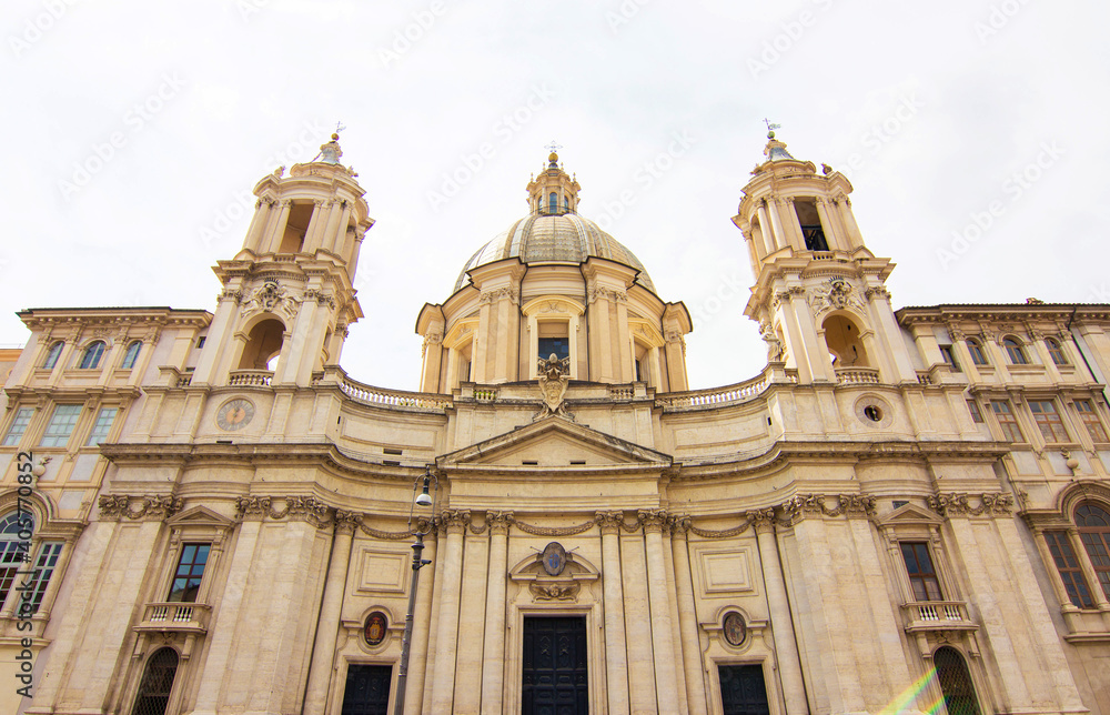 Sant'Agnese in Agone church on the Piazza Navona square in Rome, Italy. It is a 17th-century Baroque church