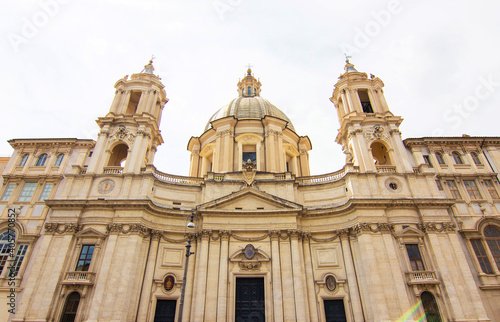 Sant'Agnese in Agone church on the Piazza Navona square in Rome, Italy. It is a 17th-century Baroque church © Blumesser
